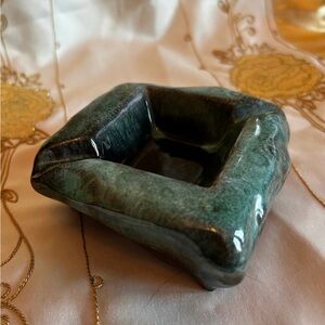Evangeline Green Glazed Ceramic Pottery Ashtray Canada